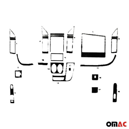 Innenraum Dekor Cockpit für Citroen Jumper 2006-2014 Piano Schwarz Optik 18tlg OMAC DE
