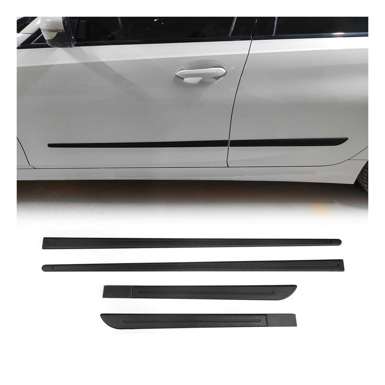 Seitentürleiste Türschutzleiste für Fiat 600e 2023-2025 Polypropylene Schwarz 4x OMAC DE
