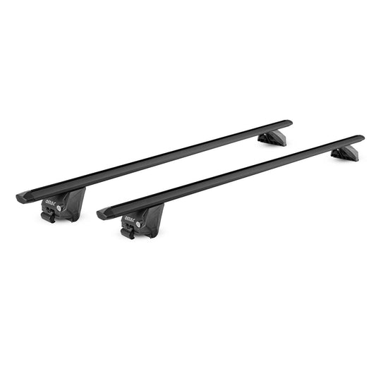 Alu Dachträger Gepäckträger Universal Bündige Schienen Schwarz ABE 120 cm OMAC DE