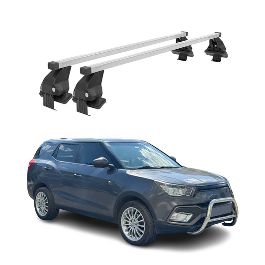 Menabo Dachträger Grundträger für Ssangyong XLV 2016-2023 Stahl Grau 2tlg OMAC DE