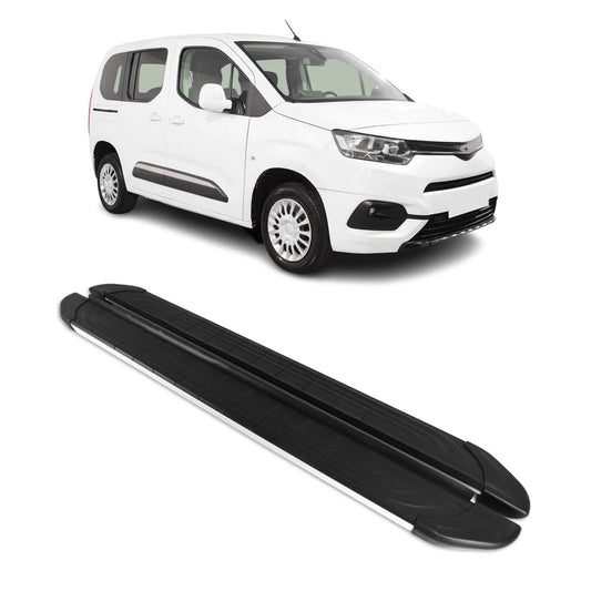 Trittbretter Seitenschweller für Toyota Proace City 2019-25 L1 Alu Schwarz Grau