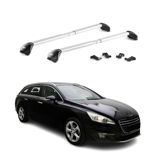Dachträger Grundtäger für Peugeot 508 Kombi 2011-2018 100kg Alu Silber 2 tlg ABE OMAC DE