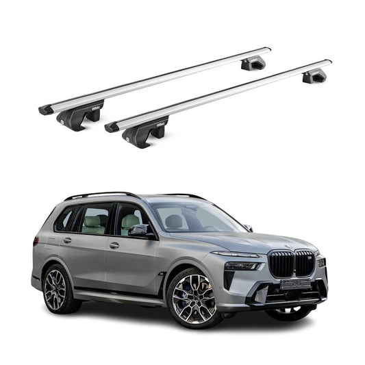 Dachträger Grundtäger für BMW X7 G07 2018-2025 5 tür 90kg Alu Silber 2 tlg ABE OMAC DE
