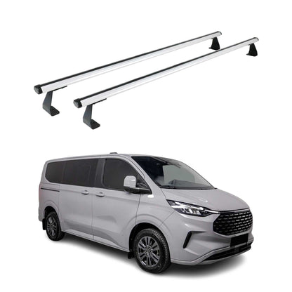 Dachträger für Ford Transit Custom / Tourneo Custom 2023-2025 75kg Alu Grau 2tlg OMAC DE