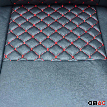 Sitzbezüge Schonbezüge für Mercedes Vito W639 2003-2014 Kunstleder Schwarz Rot OMAC DE