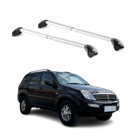 Dachträger Grundtäger für Ssangyong Rexton I 2001-2006 5tür 100kg Alu ABE Silber OMAC DE