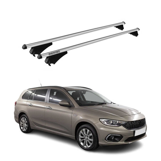 Menabo Dachträger Grundtäger für Fiat Tipo Kombi 2015-2025 75kg Alu Silber 2 tlg OMAC DE