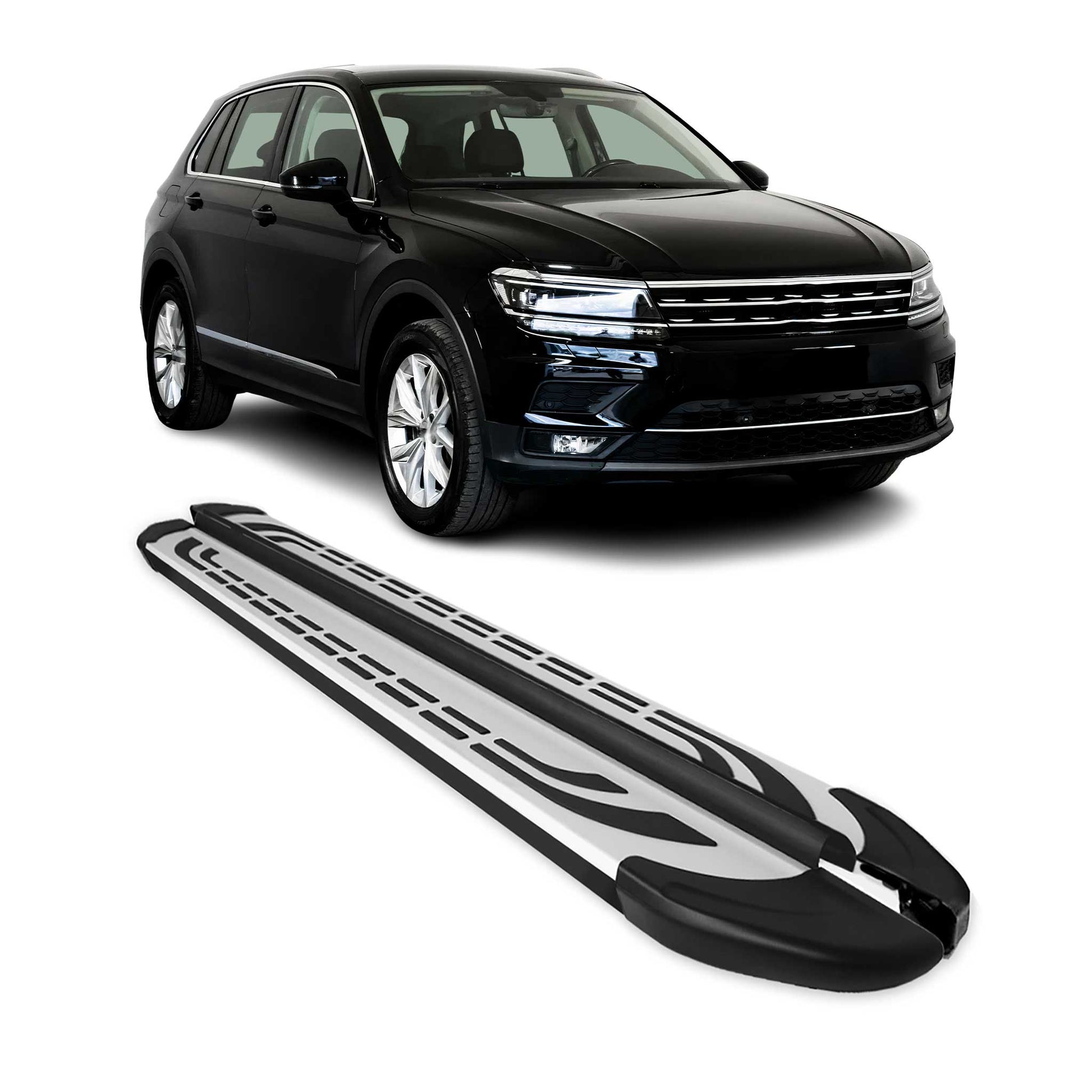 Trittbretter Seitenbretter für VW Tiguan Allspace 2016-2024 Alu Schwarz-Grau OMAC DE