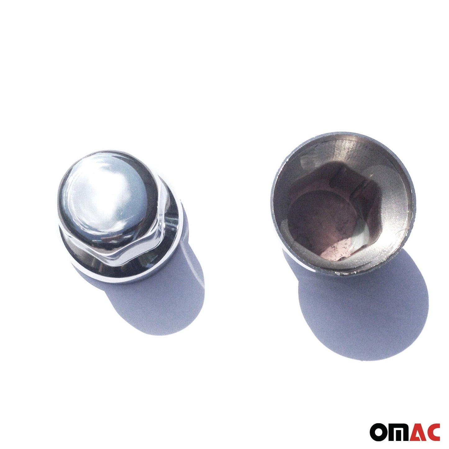 40x Glänzend Chrom Radmutterkappen Schutz Ø32mm für hohe Schrauben / LKW OMAC DE