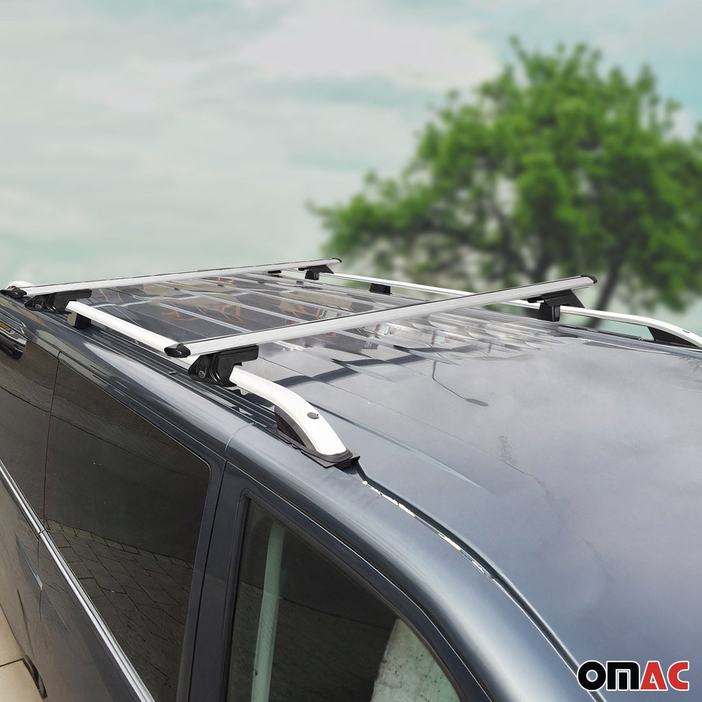 Dachreling + Dachträger Satz für VW Tiguan 2007-2016 Aluminium Silber 4 tlg OMAC DE