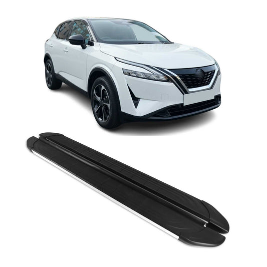 2021-2025 Nissan Qashqai Trittbretter Seitenschweller Alu Schwarz Silber OMAC DE