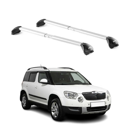 Dachträger Grundtäger für Skoda Yeti 2009-2013 Pre-FL 100kg Alu Silber 2 tlg ABE OMAC DE