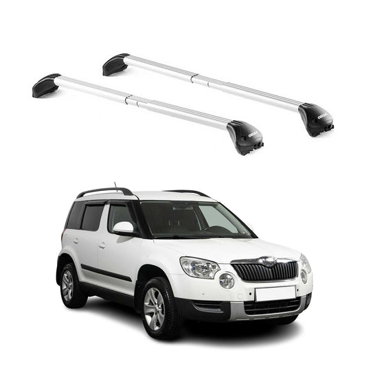 Dachträger Grundtäger für Skoda Yeti 2009-2013 Pre-FL 100kg Alu Silber 2 tlg ABE OMAC DE