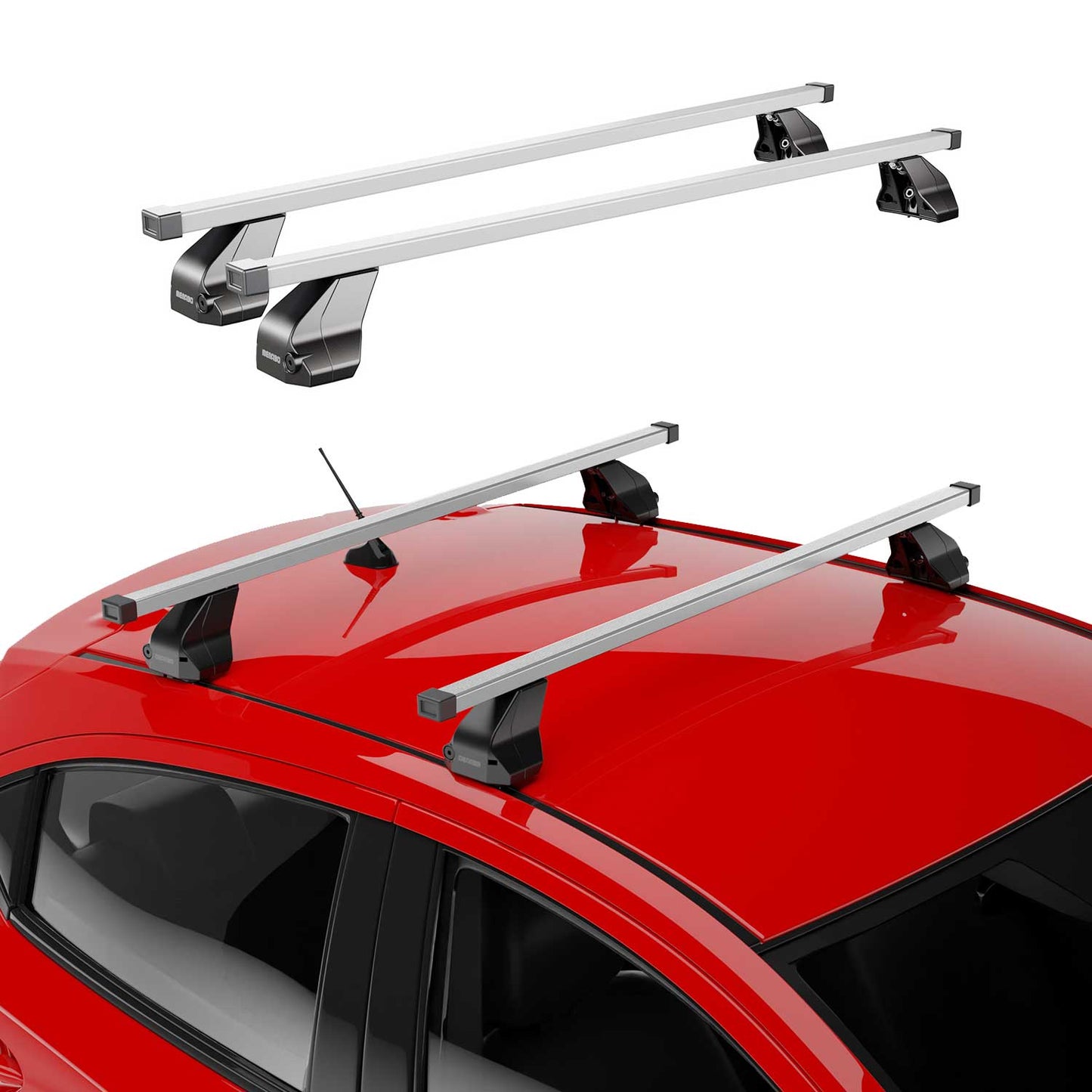 Menabo Stahl Dachträger Gepäckträger für Fiat Panda 2015-2025 Stahl Silber 2tlg OMAC DE