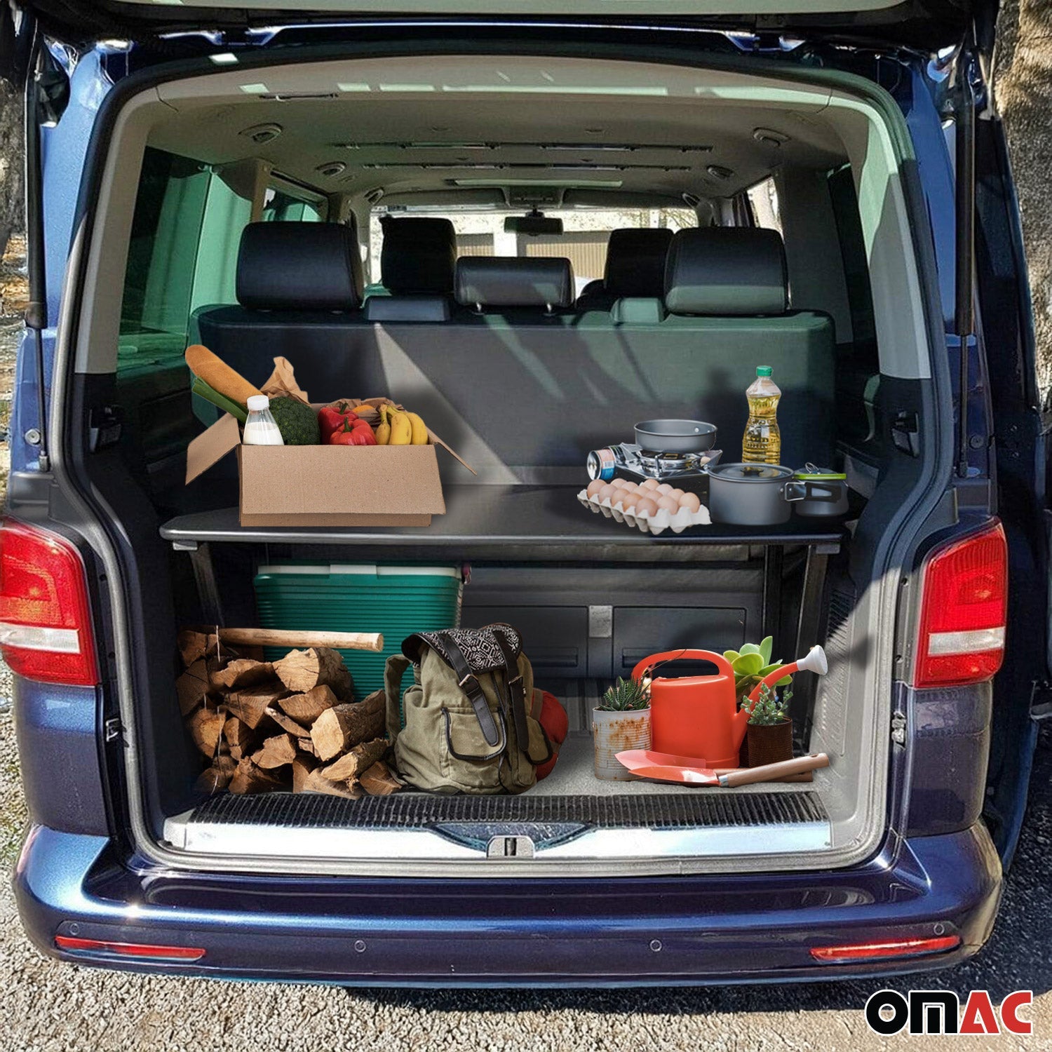 Multiflexboard Bettverlängerung Ablage für Volkswagen T7 2024-2025 Schwarz 3x OMAC DE