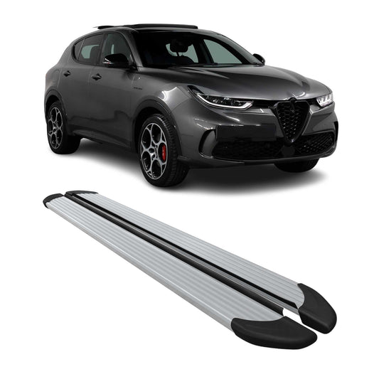 Trittbretter Seitenschweller für Alfa Romeo Tonale 2022-2025 Alu Silber 2 tlg OMAC DE