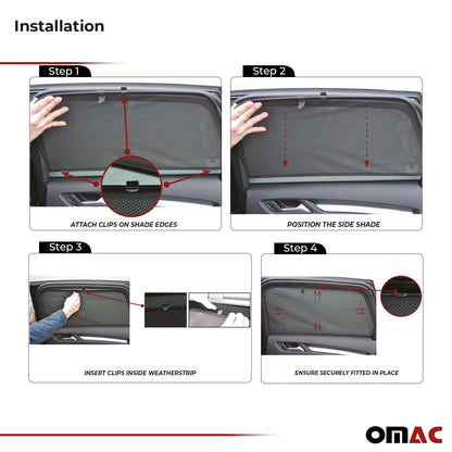 Sonnenschutz Seitenfenster für Ford Fiesta VII 5tür 2017-2024 Heckscheibe 2tlg OMAC DE
