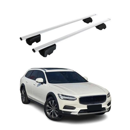 Dachträger Grundträger für Volvo V90 2017-2022 Metall Silber ABE 2x OMAC DE