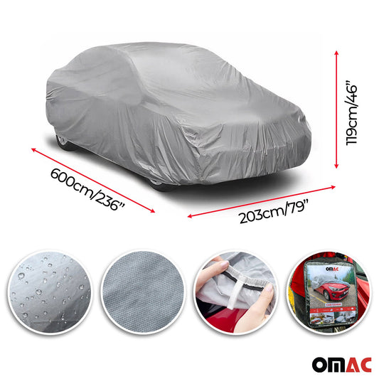 Auto Schutzhülle Vollgarage Autoabdeckung Universal Grau 600x203x119 OMAC DE