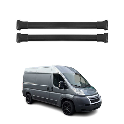 Dachträger Grundtäger für Citroen Jumper 2006-2025 75kg Aluminium Schwarz 2 tlg OMAC DE