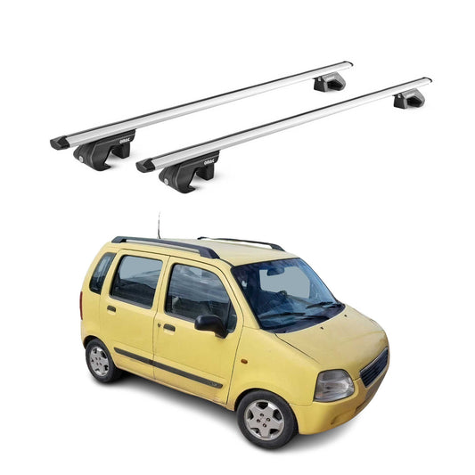 Dachträger Grundtäger für Suzuki Wagon R+ 2000-2008 5 tür 90kg Alu Silber 2x ABE OMAC DE