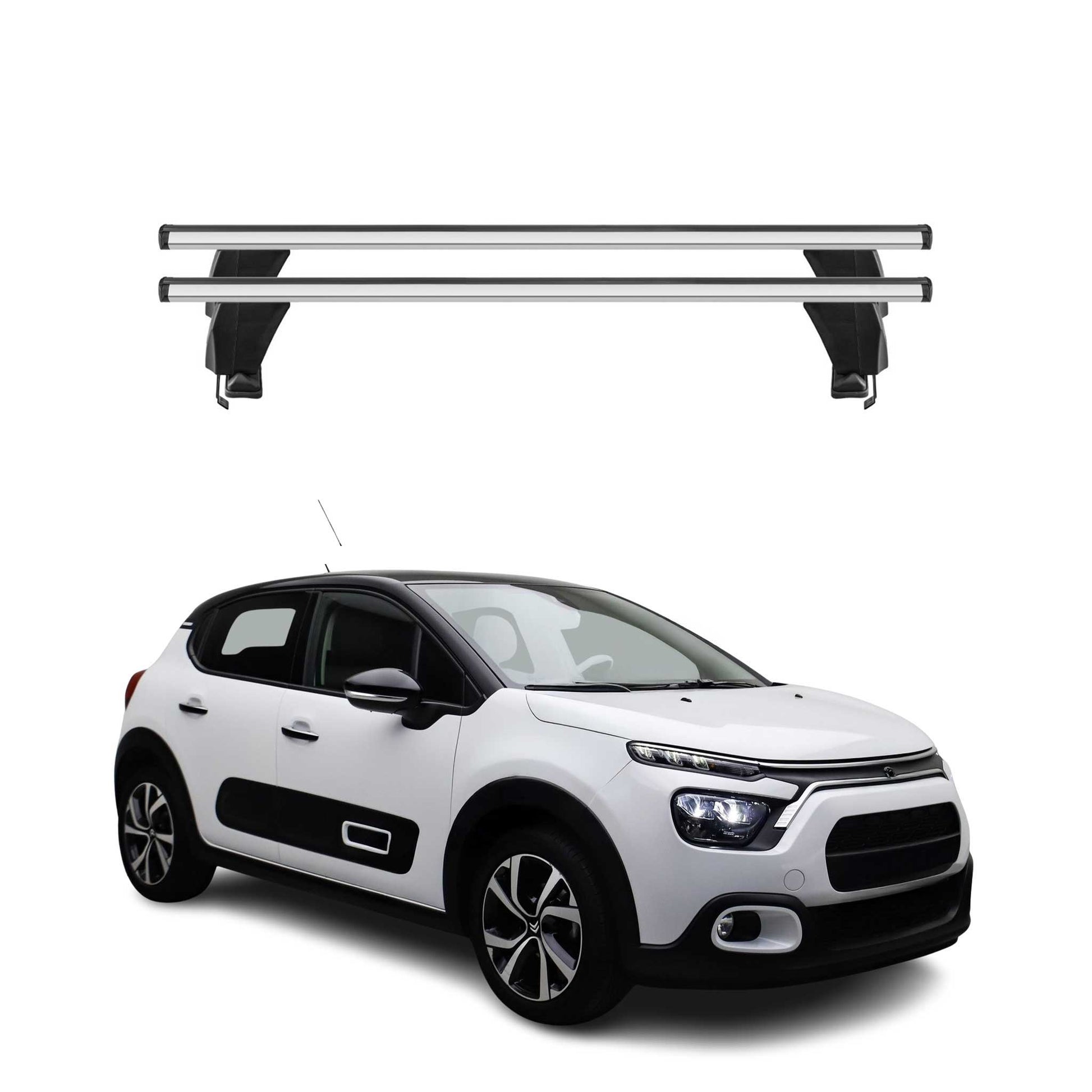 Menabo Dachträger Grundträger für Citroën C3 IV 2024-2025 Alu Grau 2tlg OMAC DE