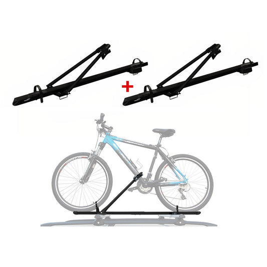 2x Fahrradträger Dachfahrradträger bis 17kg Aluminium Schwarz Fahrradhalter OMAC DE