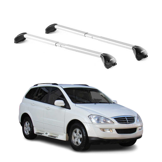 Dachträger Grundtäger für Ssangyong Kyron 2005-2014 5 tür 100kg Alu Grau 2x ABE OMAC DE