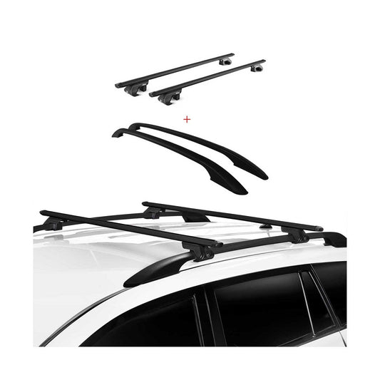 Dachreling + Dachträger Satz für Ford Kuga 2012-2019 Alu Schwarz 4x OMAC DE
