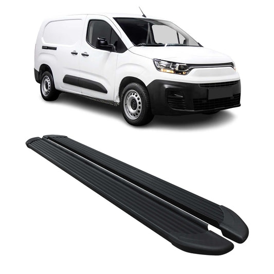 Trittbretter Seitenschweller für Fiat Doblo 2022-2025 L2 Alu Schwarz 2 tlg
