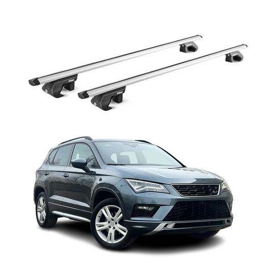 Dachträger Grundtäger für Seat Ateca 2016-2025 5 tür 90kg Alu Silber 2 tlg ABE OMAC DE