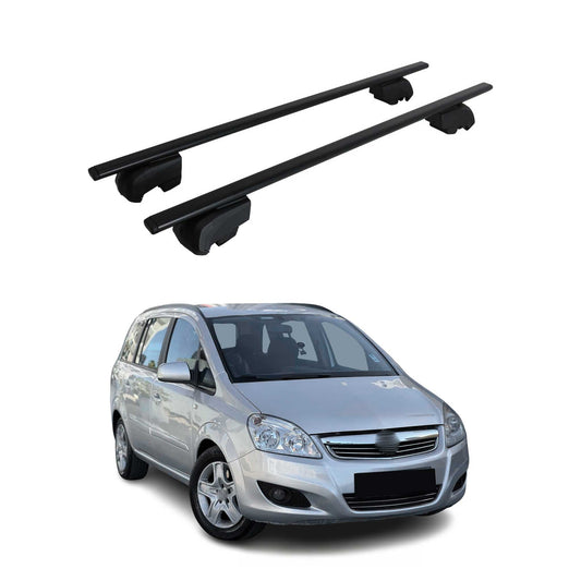 Dachträger Grundtäger für Opel Zafira B 2005-2011 75kg Metall Schwarz 2 tlg OMAC DE