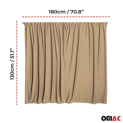 Autogardinen Fahrerhaus Maß Gardinen Camping Sonnenschutz Beige 130x180 OMAC DE