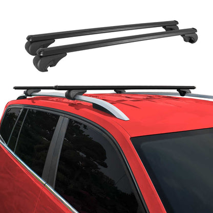 Dachträger Grundtäger für Audi A4 B6 Avant 2001-2004 75kg Alu Schwarz 2 tlg OMAC DE