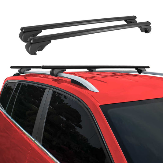 Dachträger Grundtäger für Audi A4 B6 Avant 2001-2004 75kg Alu Schwarz 2 tlg OMAC DE