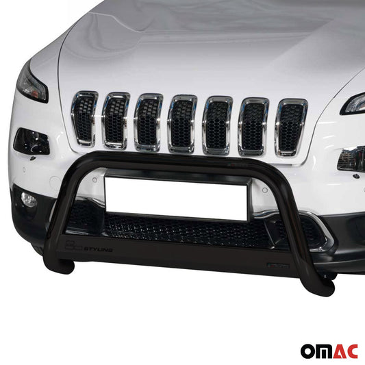 Frontbügel Frontschutzbügel für Jeep Cherokee 2013-2018 Schwarz Edelstahl ø63 mm OMAC DE