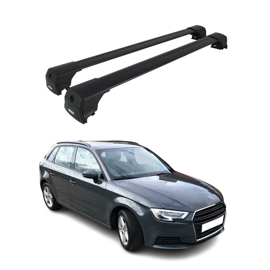 Dachträger Grundtäger für Audi A3 8V Sportback 2012-2020 75kg Alu Schwarz 2 tlg OMAC DE