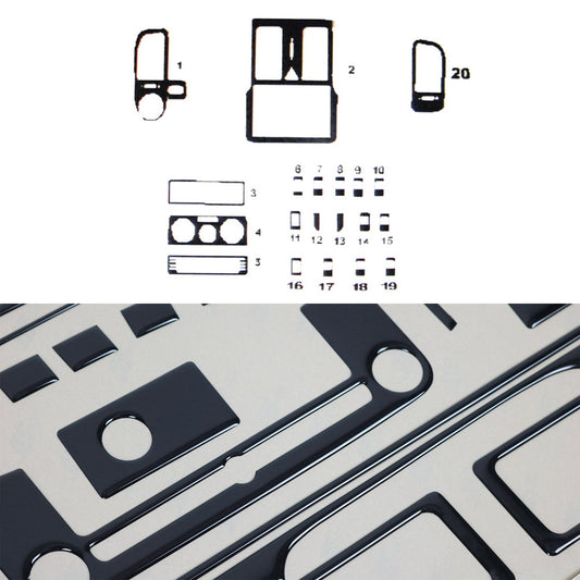 Innenraum Dekor Cockpit für VW Polo 1997-2001 Piano Schwarz Optik 20 tlg OMAC DE