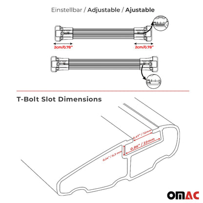 Dachreling + Dachträger für Fiat Fiorino Qubo Nemo Peugeot Bipper 2008-2022 Grau OMAC DE