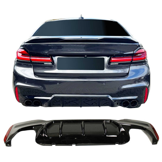 JOM Heckdiffusor Spoilerlippe für BMW 5er G30 / G31 2017-2020 schwarz glänzend OMAC DE