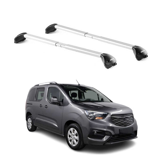 Dachträger Grundtäger für Opel Combo E 2018-2025 3-5 tür 100kg Alu Silber 2x ABE OMAC DE