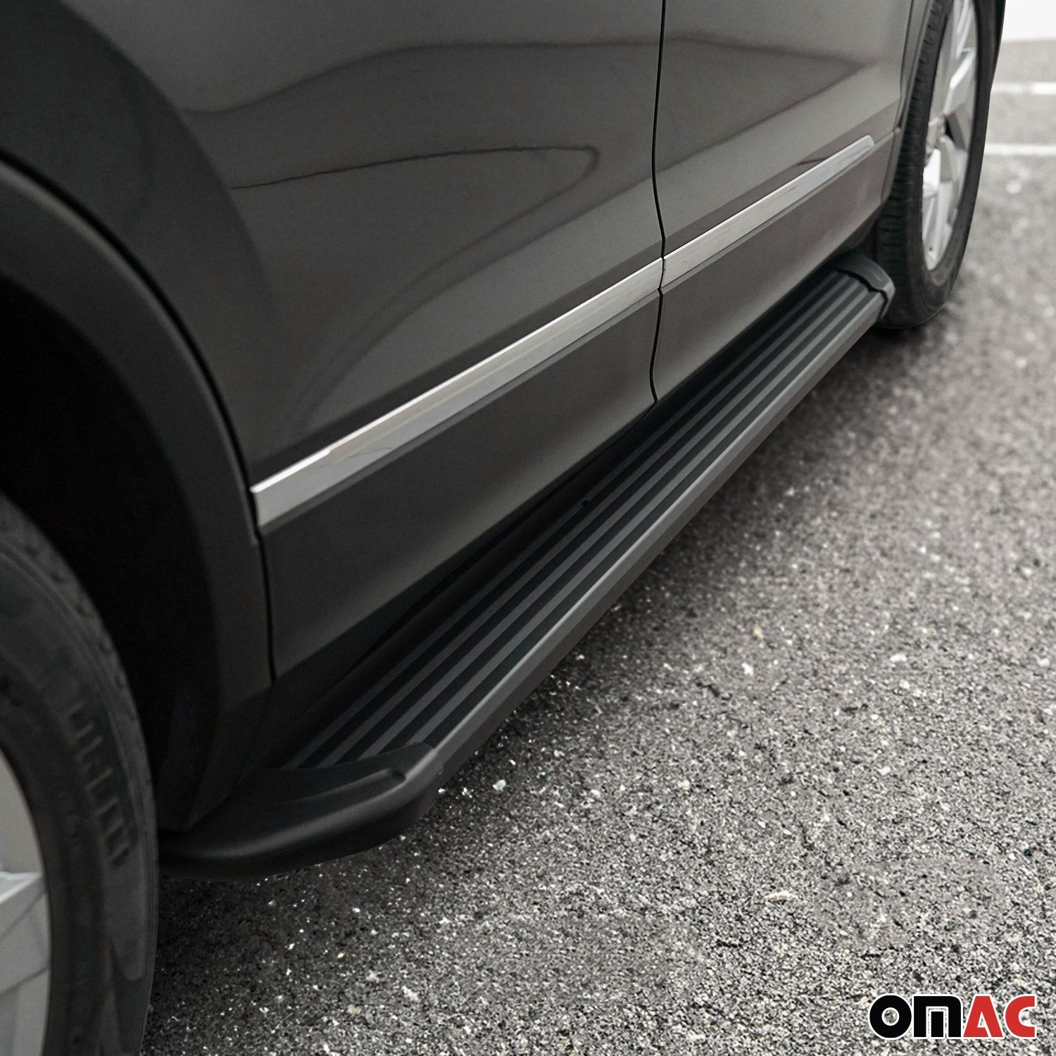 Trittbretter Seitenschweller für BMW X1 2009-2015 Aluminium Schwarz 2 tlg OMAC DE