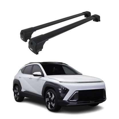 Dachträger Grundtäger für Hyundai Kona 2 2023-2025 75kg Aluminium Schwarz 2 tlg OMAC DE