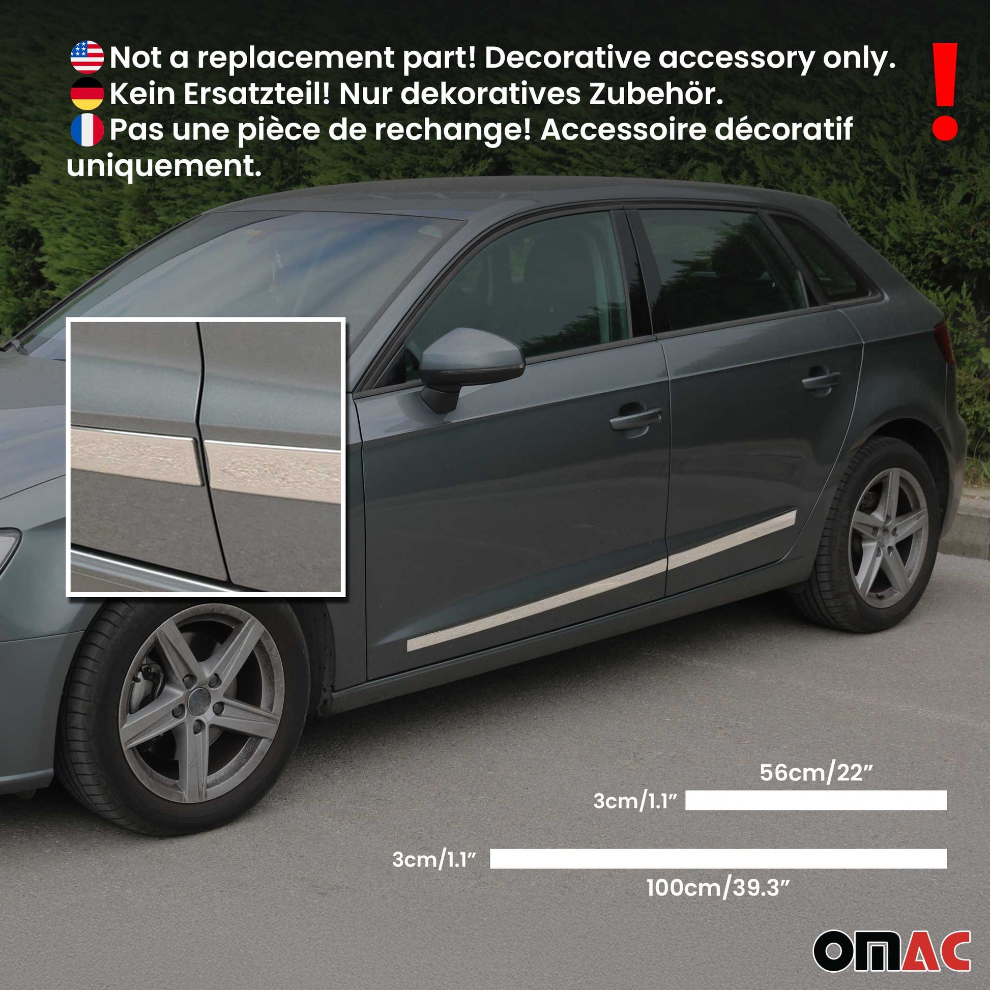 Türschutz Türleiste Seitentürleiste für Honda CRV 2012-2016 Edelstahl Silber 4x OMAC DE