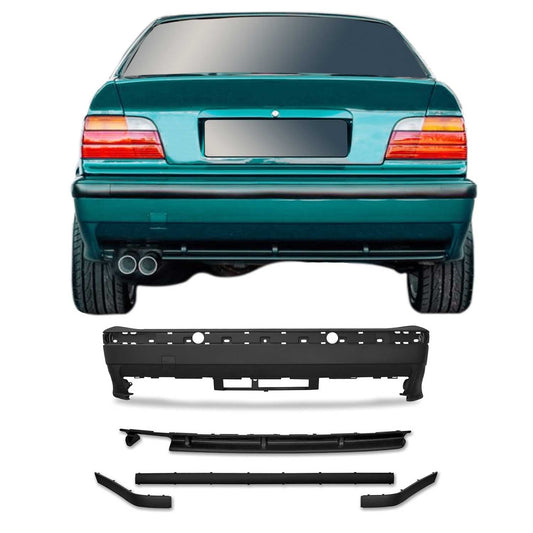 JOM Heckstoßstange für BMW 3er E36 Coupe Cabrio Limo Touring Schwarz Kunststoff OMAC DE