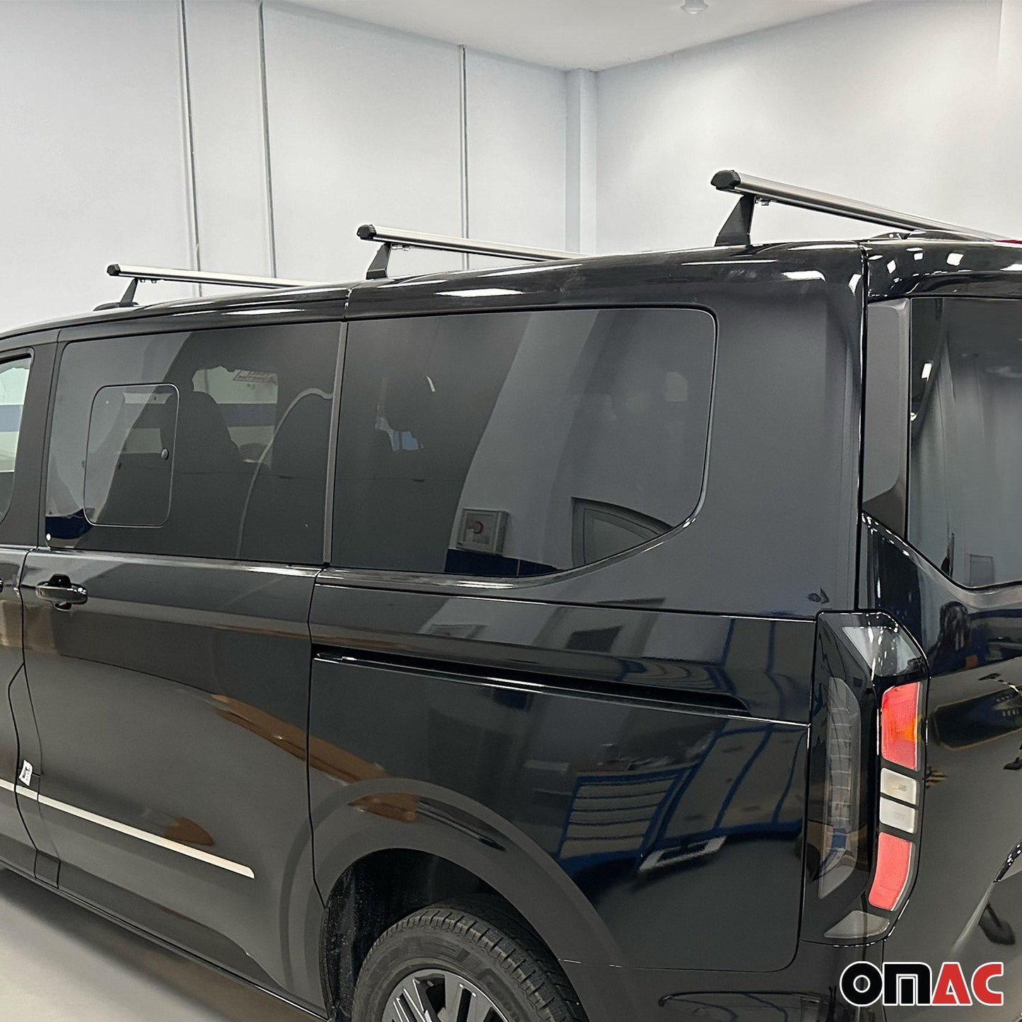 Dachträger für Ford Transit Custom / Tourneo Custom 2023-2025 75kg Alu Grau 3tlg OMAC DE