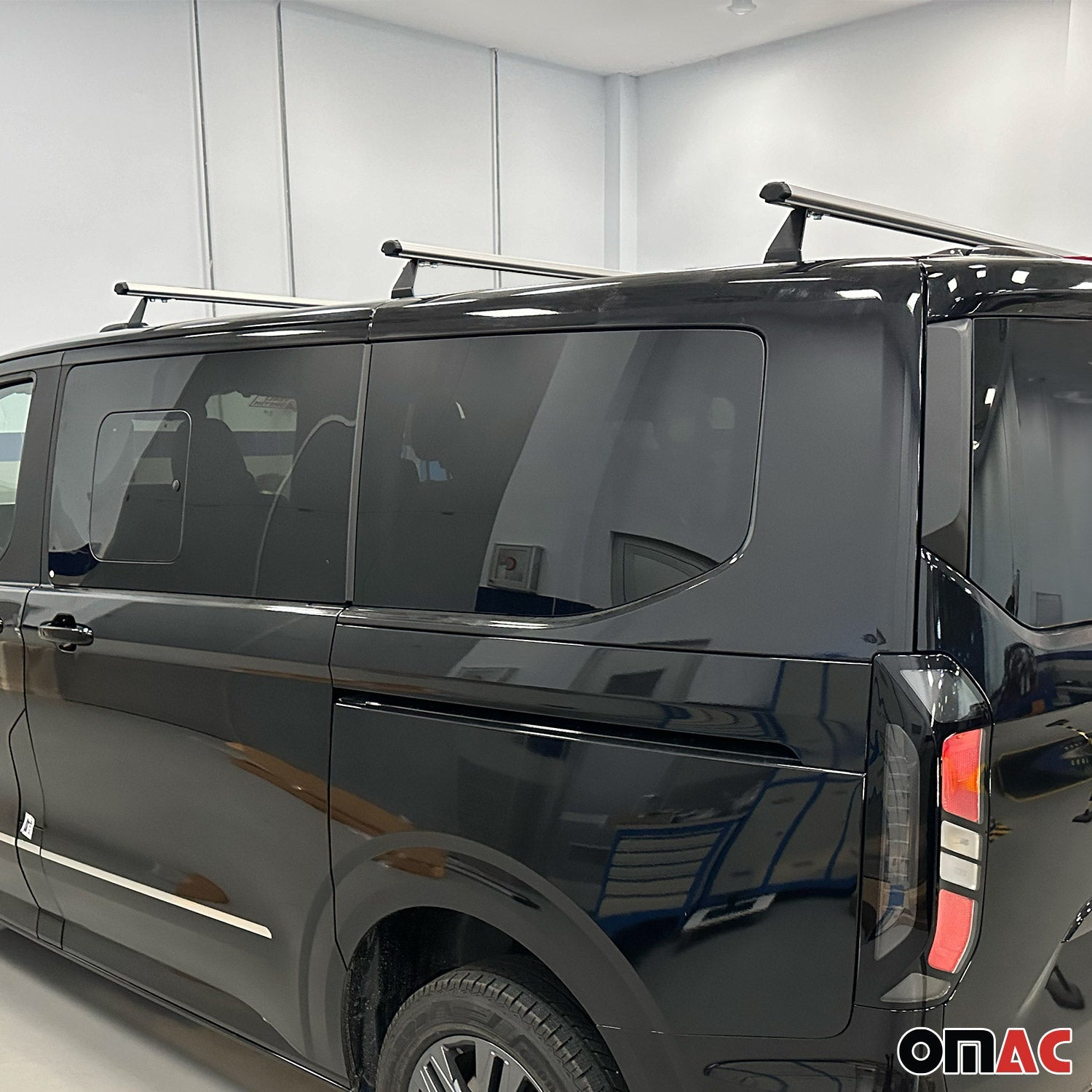 Dachträger für Ford Transit Custom / Tourneo Custom 2023-2025 75kg Alu Grau 3tlg OMAC DE
