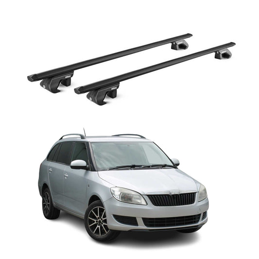 Dachträger Grundtäger für Skoda Fabia Scout 2007-2014 5 tür 90kg Alu Schwarz ABE OMAC DE
