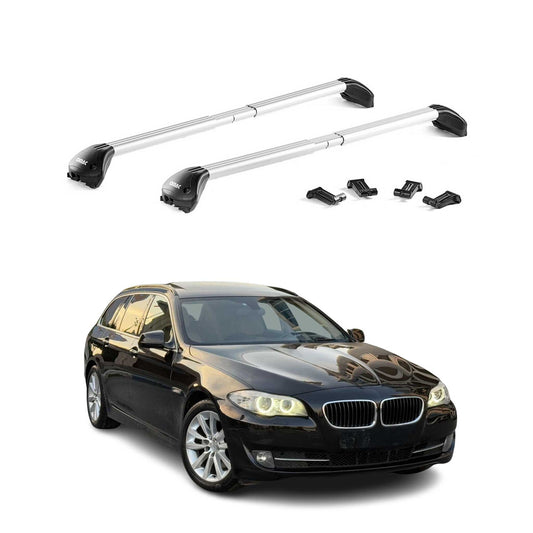Dachträger Grundtäger für BMW 5er Touring F11 2010-2017 100kg Alu Silber 2x ABE OMAC DE