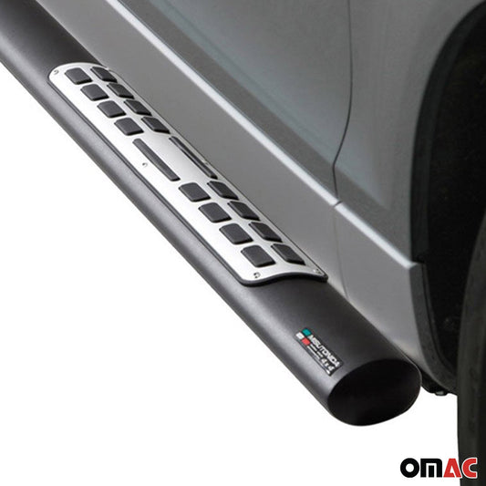Stahl Seitenschweller Schwellerrohre für Audi Q7 4L 2006-2015 Schwarz OMAC DE